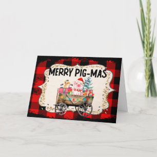 Fun Farm Pig Frohe Weihnachtskarte Feiertagskarte