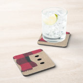 Fun Farmhouse Burlap Snowman Karierter Scarf & But Getränkeuntersetzer (Rechte Seite)