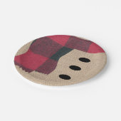 Fun Farmhouse Burlap Snowman Karierter Scarf & But Pappteller (Schrägansicht)