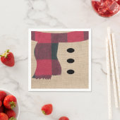 Fun Farmhouse Burlap Snowman Karierter Scarf & But Serviette (Beispiel)