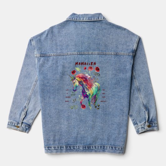 Fun Fashion Unicorn Denim Jacket Jeansjacke (Rückseite)