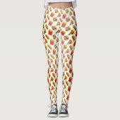 Fun Fast Food gedruckte Leggings (Vorderseite)