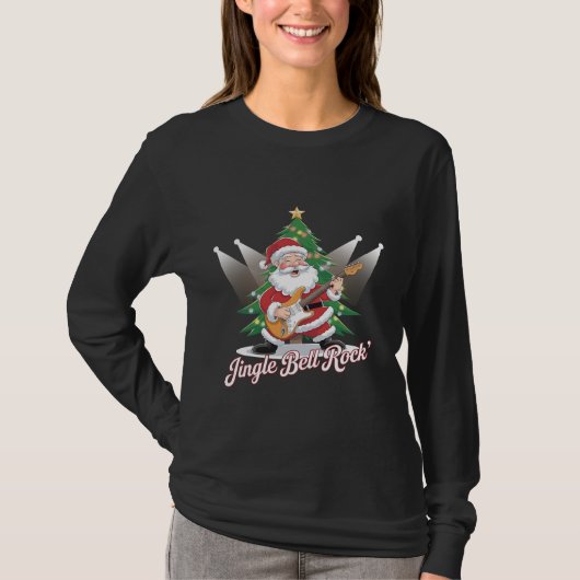 Fun Father Christmas Gitarre Jingle Bell Rock T-Shirt (Vorderseite)