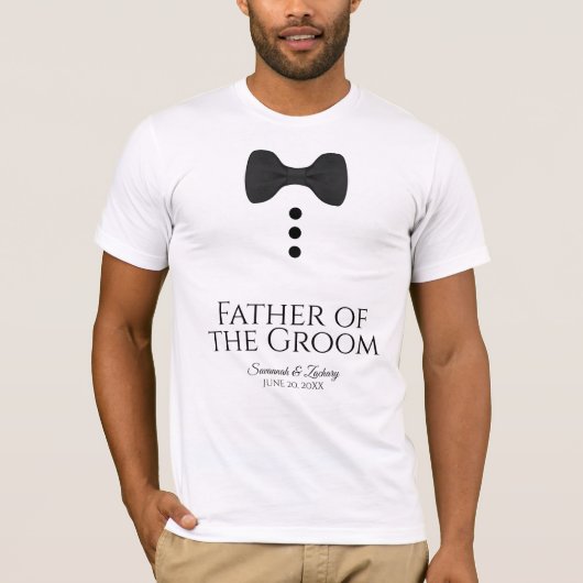 Fun Father of the Groom Black Tie Wedding T-shirt (Vorderseite)