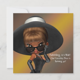 Fun Favorite Diva Womans Black 40. Geburtstag Part Einladung