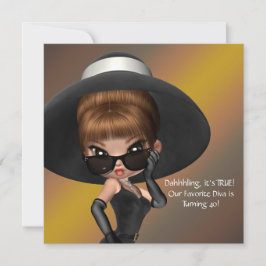 Fun Favorite Diva Womans Black 40. Geburtstag Part Einladung