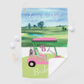 Fun Fem Golf Cart Personalisierter Name Golfhandtuch (Insitu)