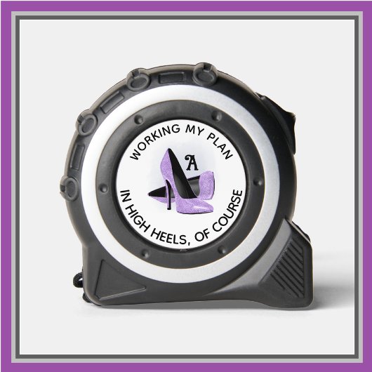 Fun Fem Lila Glam Heels Monogram Maßband