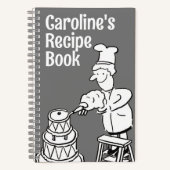 Fun Female Cook Dekorieren Cake Recipe Notebook Notizblock (Vorderseite)