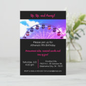 Fun Ferris Wheel Amusement Park Party Einladung (Stehend Vorderseite)