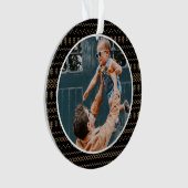 Fun festes schwarz gestepptes Muster Foto Ornament (Vorderseite)