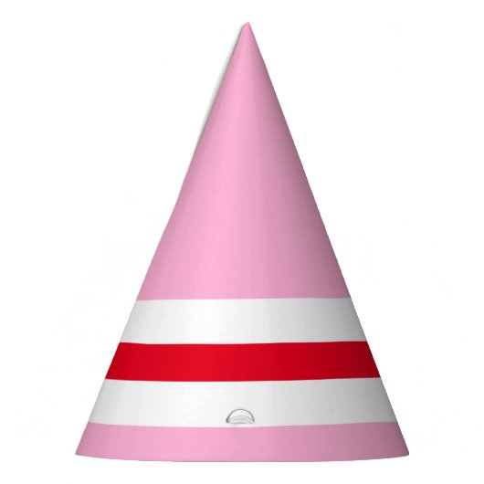 Fun Festivals Pastellfarben Rosa Weißes Racing Str Partyhütchen (Links)