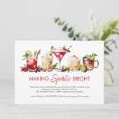 Fun Festivals Weihnachts-Cocktail-Party Einladung (Stehend Vorderseite)