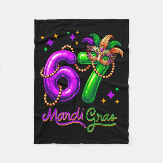 Fun Festive 67 Mardi Gras Party Balloons Beads Mas Fleecedecke (Vorderseite)