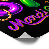 Fun Festive 67 Mardi Gras Party Balloons Beads Mas Poster (Ecke)