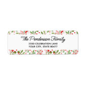 Fun Festive botanische Berries Rücksendeadresse (Vorne)