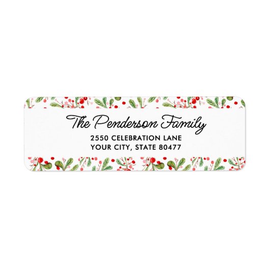 Fun Festive botanische Berries Rücksendeadresse (Vorne)