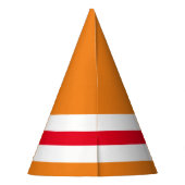 Fun Festive Bright Orange Red White Bottom Stripes Partyhütchen (Rückseite)