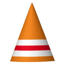 Fun Festive Bright Orange Red White Bottom Stripes