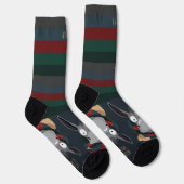 Fun Festive Donkey Cartoon Dark Blue  Socken (Rechts)