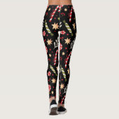 Fun Festive farbenfrohe Weihnachts Candy Muster Leggings (Rückseite)