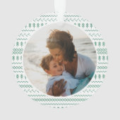 Fun Festive Grün gestepptes Muster Ornament (Rückseite)