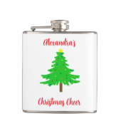 Fun Festive Merry Christmas Trees Flachmann (Vorderseite)
