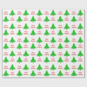 Fun Festive Merry Christmas Trees Geschenkpapier (Flach)