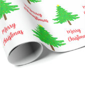 Fun Festive Merry Christmas Trees Geschenkpapier (Rolleneckpunkt)