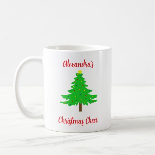 Fun Festive Merry Christmas Trees Kaffeetasse (Links)