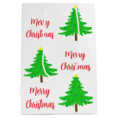 Fun Festive Merry Christmas Trees Mittlere Geschenktüte (Rückseite)