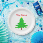 Fun Festive Merry Christmas Trees Pappteller (Party)