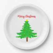Fun Festive Merry Christmas Trees Pappteller (Vorderseite)