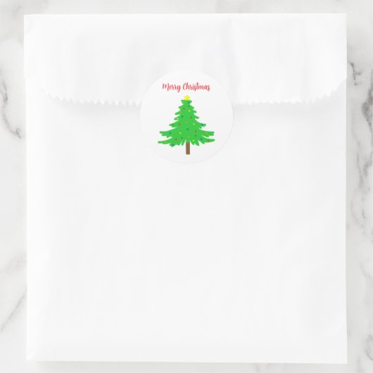 Fun Festive Merry Christmas Trees Runder Aufkleber (Tasche)