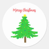 Fun Festive Merry Christmas Trees Runder Aufkleber (Vorderseite)