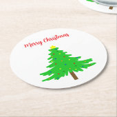 Fun Festive Merry Christmas Trees Runder Pappuntersetzer (Angewinkelt)