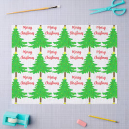 Fun Festive Merry Christmas Trees Seidenpapier