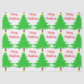 Fun Festive Merry Christmas Trees Seidenpapier (Vorderseite)