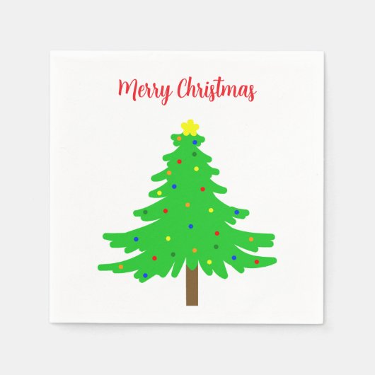 Fun Festive Merry Christmas Trees Serviette (Vorderseite)