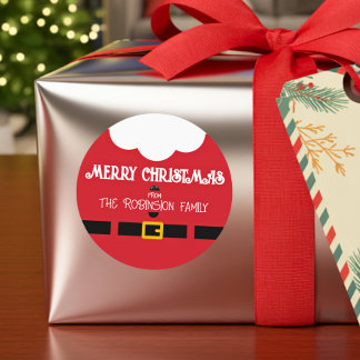 Fun Festive Minimalist Santa Claus Christmas Runder Aufkleber