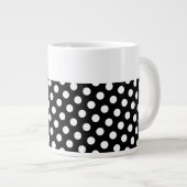 Fun Festive Moderne Schwarz-weiße Polka Dots Jumbo-Tasse (Vorderseite Rechts)