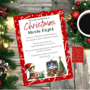 Fun Festive Movie Night Weihnachten Party Einladung
