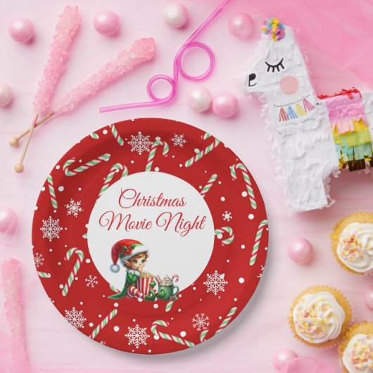Fun Festive Movie Night Weihnachten Party Pappteller (Party)