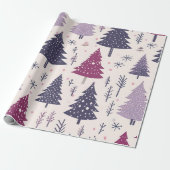 Fun Festive Pink Weihnachtsbaum Muster Geschenkpapier (Ungerollt)