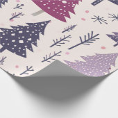 Fun Festive Pink Weihnachtsbaum Muster Geschenkpapier (Ecke)