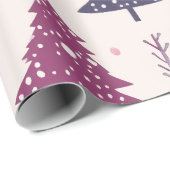 Fun Festive Pink Weihnachtsbaum Muster Geschenkpapier (Rolleneckpunkt)