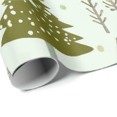 Fun Festive Plum Green Christmas Tree Muster Geschenkpapier (Rolleneckpunkt)