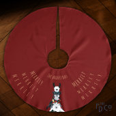 Fun Festive Red Chic Niedlich Donkey Llama Sheep Polyester Weihnachtsbaumdecke