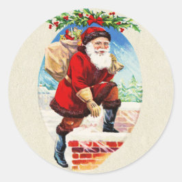 Fun Festive Vintage Viktorianische Weihnachtsgesch Runder Aufkleber