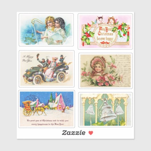 Fun Festive Vintage Weihnachtskarten Scrapbooking Aufkleber (Blatt)